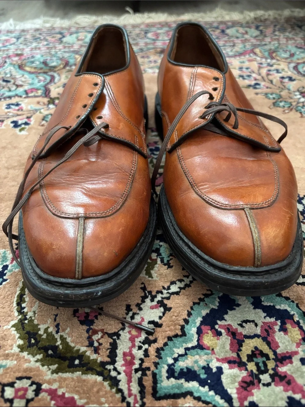 Allen Edmonds Cognac Leather Derby Shoes